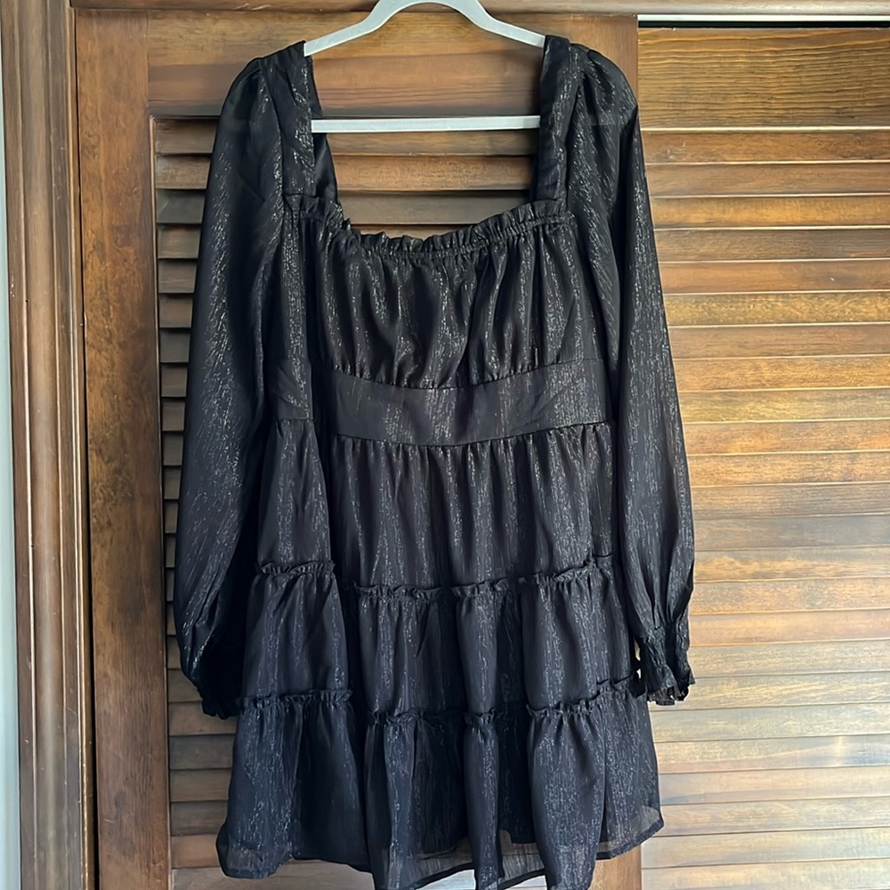 Altar’d State Shiny Black Dress